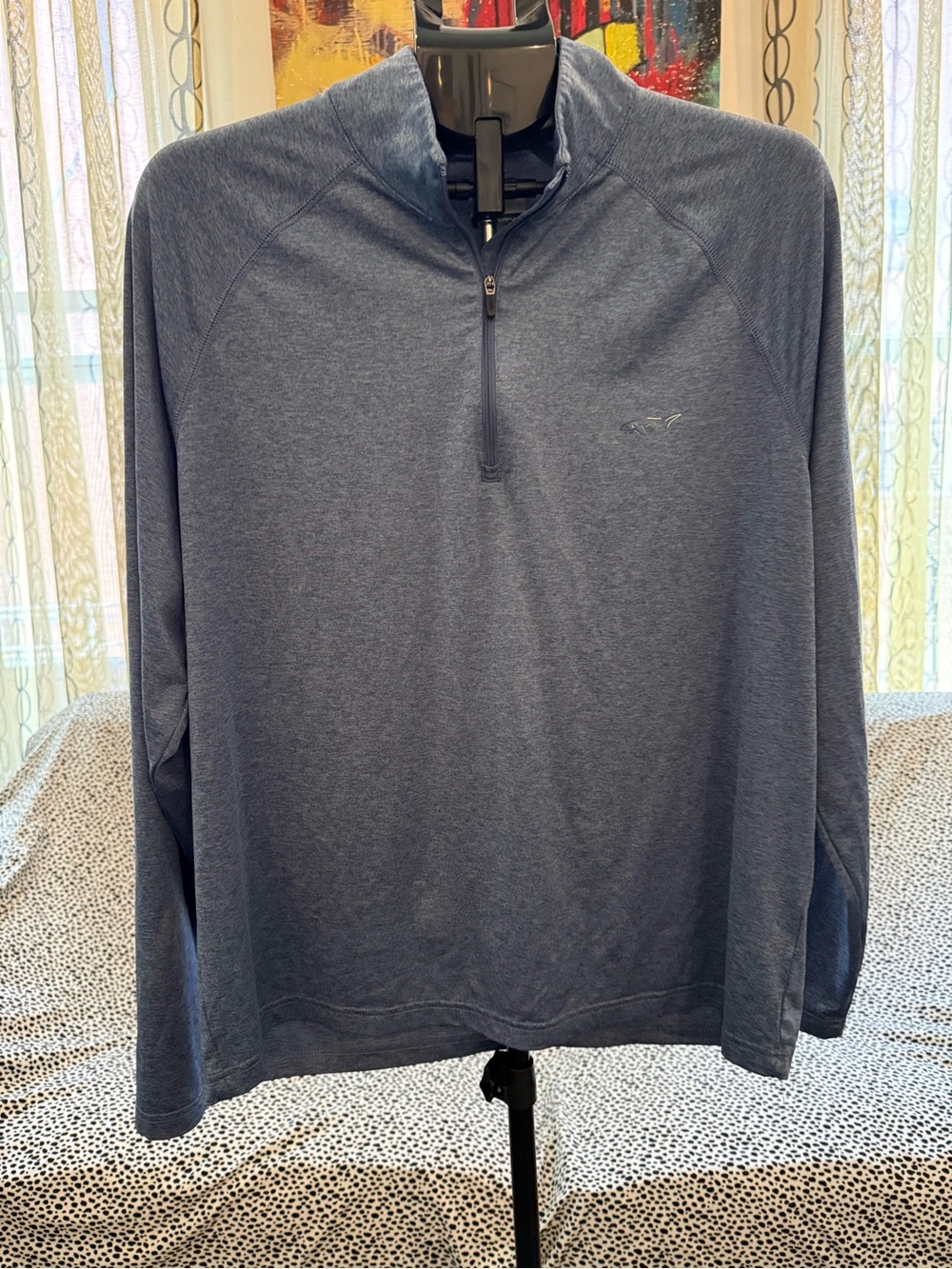 Greg Norman Collection Men's Heather Navy Quarter-Zip Pullover